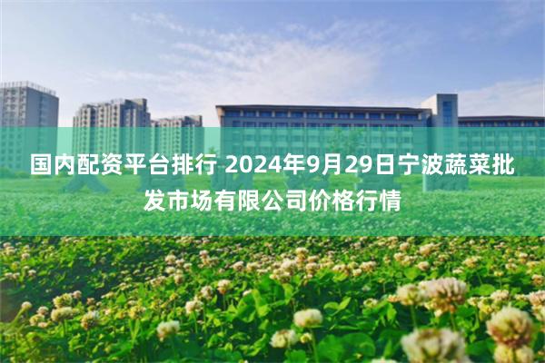 国内配资平台排行 2024年9月29日宁波蔬菜批发市场有限公司价格行情