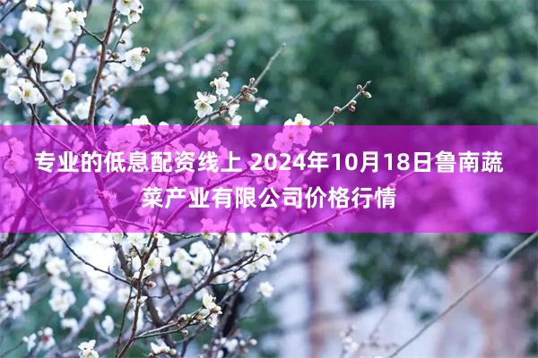 专业的低息配资线上 2024年10月18日鲁南蔬菜产业有限公司价格行情