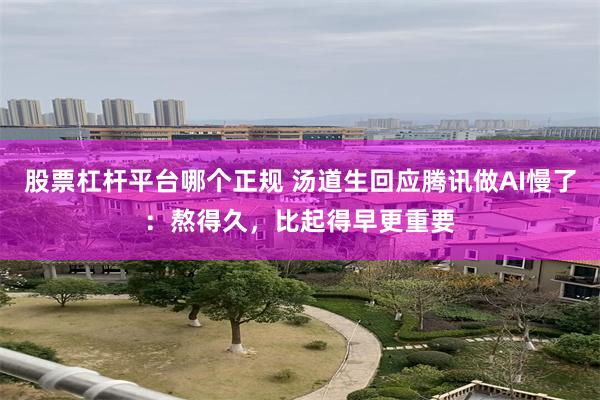 股票杠杆平台哪个正规 汤道生回应腾讯做AI慢了：熬得久，比起得早更重要